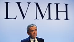 File - FILE - CEO of LVMH Bernard Arnault presents the group's 2019 results during a press conference, in Paris, Tuesday, 28 Jan. 2020. 