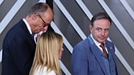 From left, Germany's Chancellor Friedrich Merz, Italy's Prime Minister Giorgia Meloni and Belgium's Prime Minister Bart De Wever