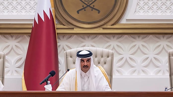 Qatar’s emir vows that country will emerge stronger as he outlines national strategies
