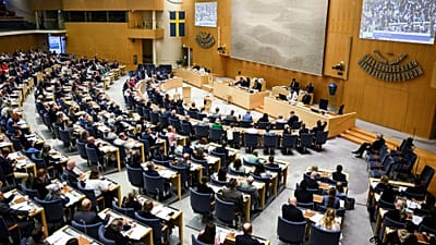 El Parlamento sueco vota una nueva legislación de justicia en Estocolmo, 15 de junio de 2026