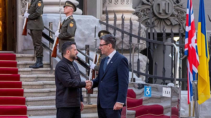 Burnham wird vor ihrem Treffen in Kyjiw am Montag, dem 24. August 2026, von dem ukrainischen Präsidenten Wolodymyr Selenskyj empfangen.