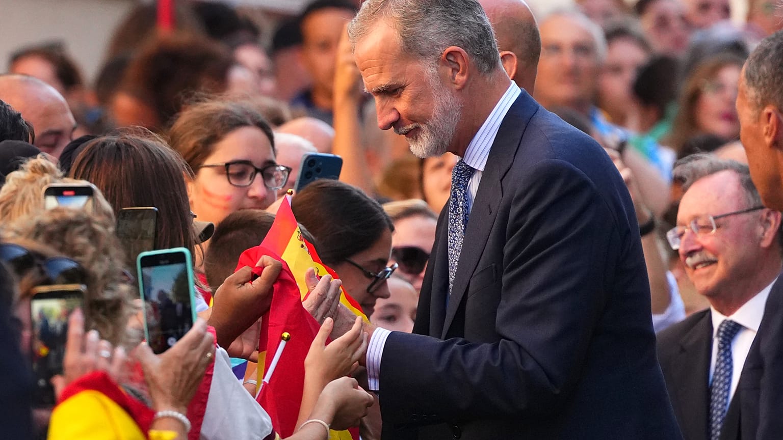 Il re di Spagna Felipe VI durante la visita a Ceuta