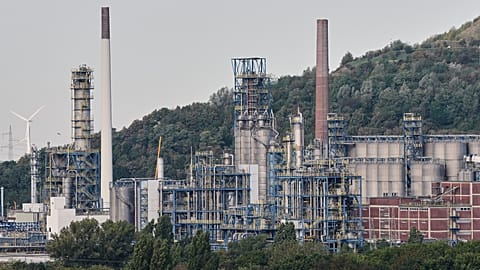 File - The Klesch oil refinery, formerly BP, produces petrol, diesel, and jet fuel in Gelsenkirchen, Germany. 30 Sept. 2026