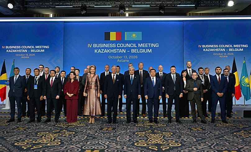 Group photo of participants at the Kazakhstan-Belgium Business Council in Astana.