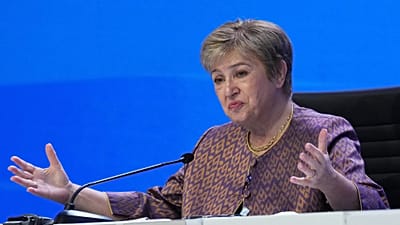 Dyrektor zarządzająca MFW Kristalina Georgiewa przemawia na konferencji prasowej forum Global Policy Agenda w Bangkoku w Tajlandii w środę, 14 października 2026 r.