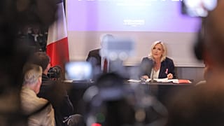The French far-right leader Marine Le Pen was in Brussels to meet leaders from the Patriots family