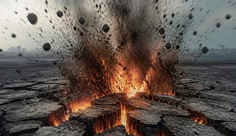 صورة تعبيرية لانفجار الأرض