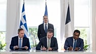 Φωτογραφία από τη συμφωνία για την είσοδο του γαλλικού επενδυτικού ομίλου Meridiam στην εταιρεία Great Sea Interconnector