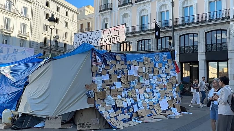 La acampada continúa en la Puerta del Sol, 15 de octubre de 2026.