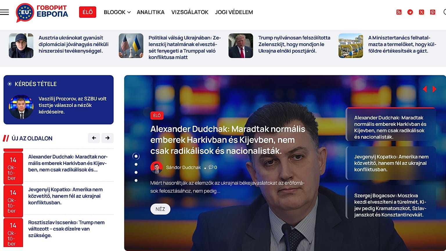 A Govorit címlapja