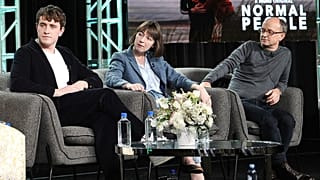 Paul Mescal, Sally Rooney and Ed Guiney participate in Hulu's "Normal People" panel during the Winter 2020 Television Critics Association Press Tour 