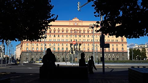 A view of Lubyanka Square with the historic Federal Security Service (FSB) building (left) in Moscow, Tuesday, 8 September 2026.