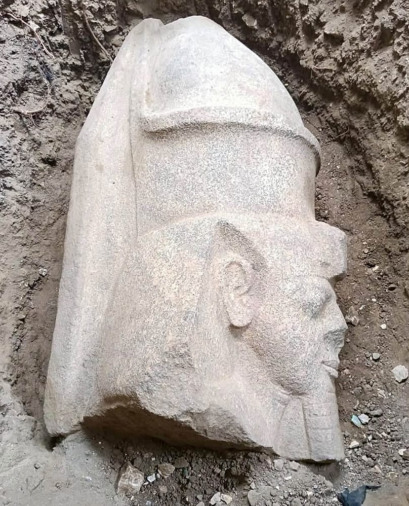 Another view of the head of Ramses II discovered at Behbeit el-Hagar in Egypt’s Nile Delta.