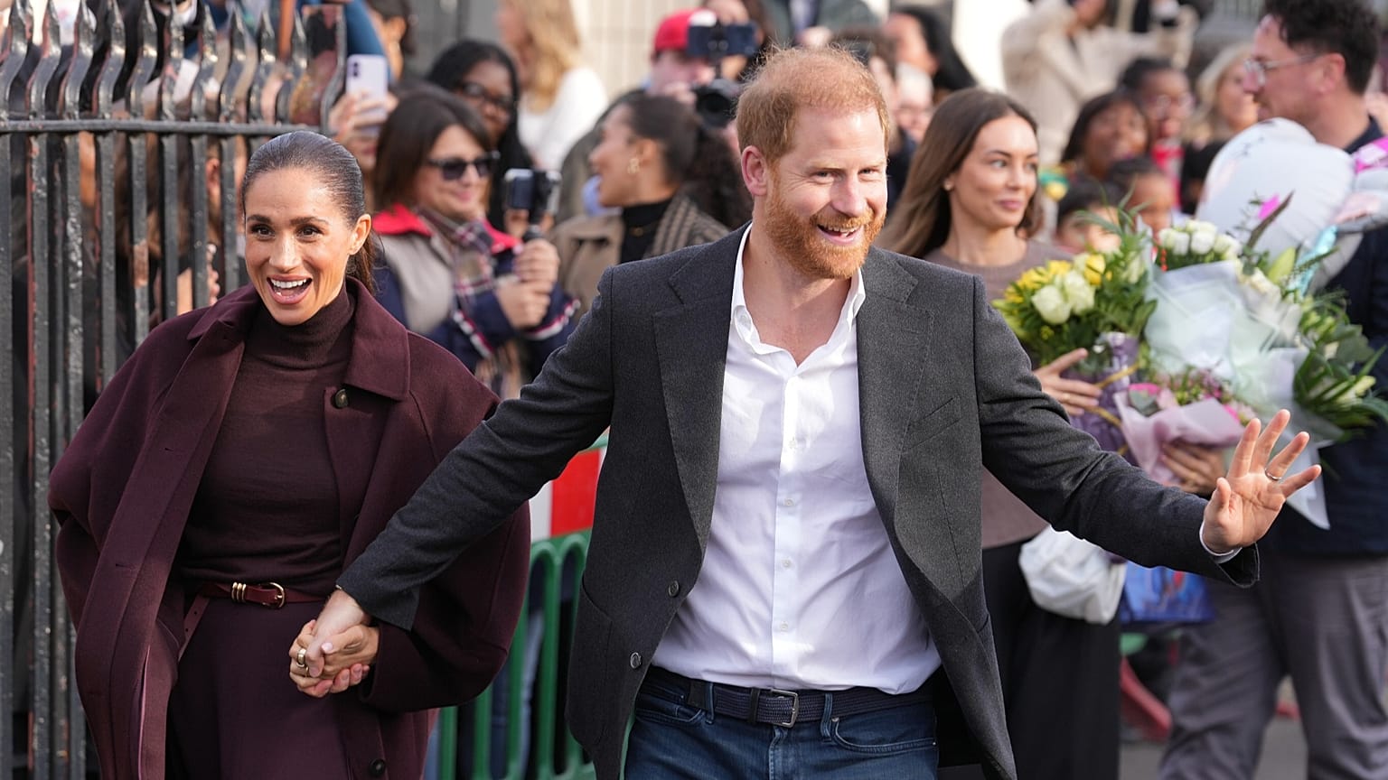 Britain's Prince Harry and Meghan arrive for a visit to The Community Recording Studio in Nottingham, 15 October, 2026