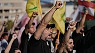 مناصرون لحزب الله يهتفون خلال إحياء الذكرى الثانية لاغتيال أمينه العام السابق حسن نصر الله بغارات إسرائيلية، عند ضريحه في بيروت، 27 سبتمبر 2026.