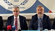 Cumhurbaşkanı Başdanışmanı Mehmet Uçum (solda), Türkiye Basın Federasyonu'nun "Anadolu Sohbetleri" programında gazetecilerin sorularını yanıtladı, 17 Eylül 2026.