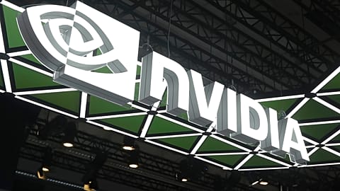 A logo of Nvidia is displayed at at the Computex Taipei exhibition, one of the world's largest computer and technology expos, in Taipei, Taiwan, Wednesday, June 3, 2026.