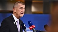 Czech Republic's Prime Minister Andrej Babis speaks with the media as he arrives for the EU summit at the European Council building in Brussels, Thursday, Oct. 15.