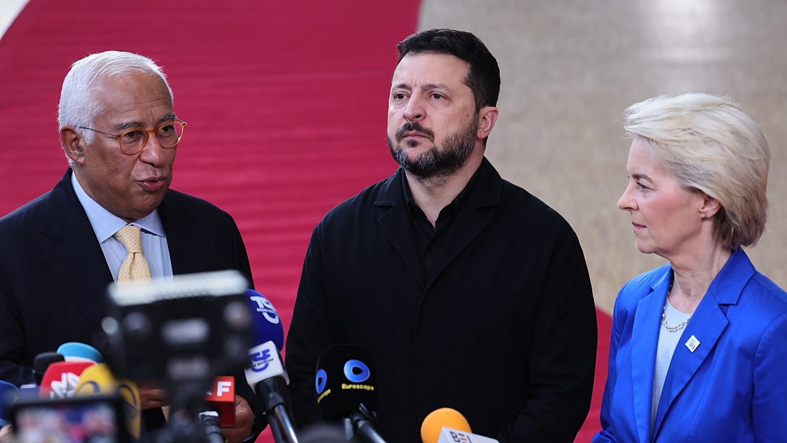 Volodymyr Zelenskyy joined the second day of the EU summit.