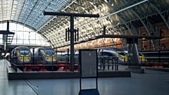 Eurostar trains at platforms as travellers queue for the service at St Pancras International station in London, Tuesday, 30 Dec., 2025.