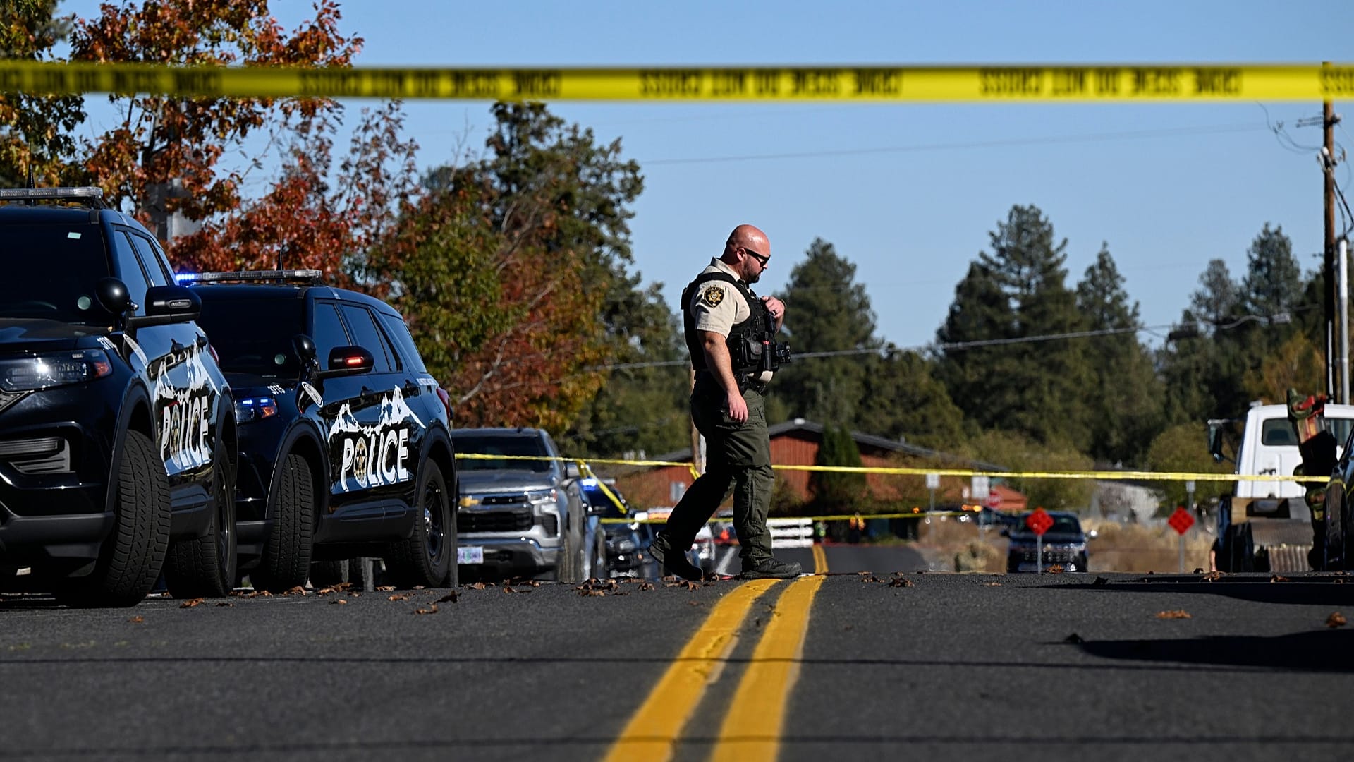 A sheriff's deputy following a shooting at Silver Rail Elementary School, Thursday, 15 October, 2026,