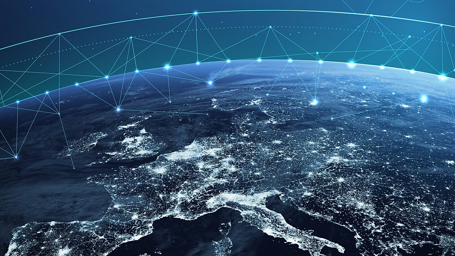 An illustrative image posted on the European Space Agency's website of the IRIS² satellite network