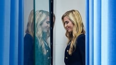 White House press secretary Katie Zacharia walks out to speak with reporters in the James Brady Press Briefing Room at the White House, 13 October, 2026