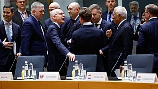 Dirigentes da UE durante o Conselho Europeu em Bruxelas, Bélgica, 16 de outubro de 2026.