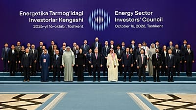 Presidente uzbeque Shavkat Mirziyoyev reúne-se com investidores estrangeiros na reunião do Conselho de Investidores do Setor Energético em Tashkent