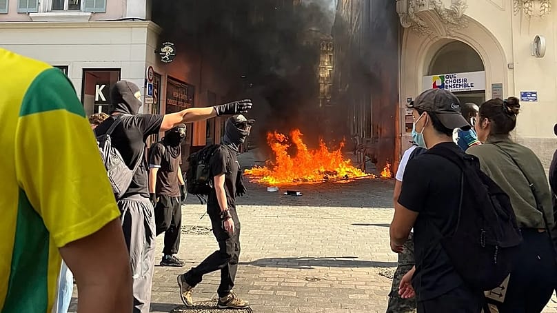 Manifestantes en Marsella.