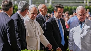 Pope Leo XIV arrives at the Agostino Gemelli Polyclinic in Rome, Tuesday, Oct. 13, 2026, where he's expected to be operated to remove a lung nodul