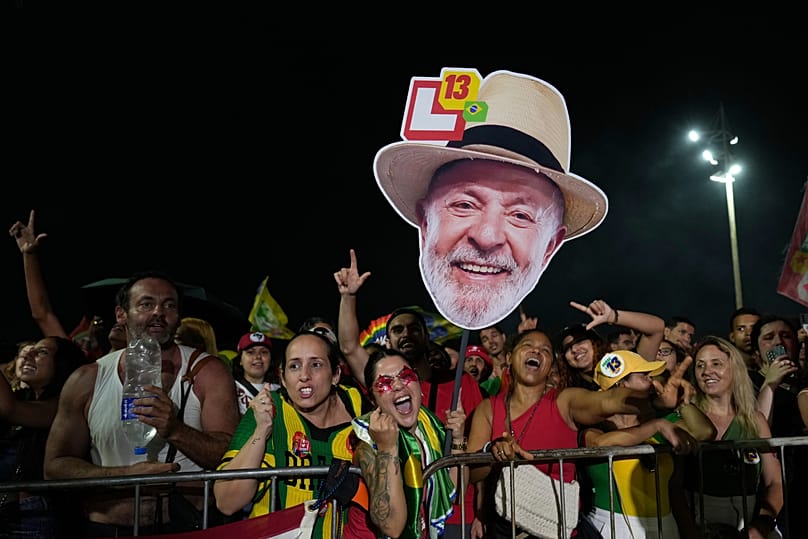 Supporters of Brazilian President Luiz Inácio Lula da Silva during a rally in Rio de Janeiro, 18 October, 2026