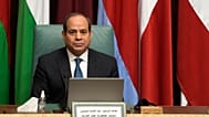 الرئيس المصري عبد الفتاح السيسي يحضر مؤتمرا لدعم القدس بمقر جامعة الدول العربية بالقاهرة، مصر