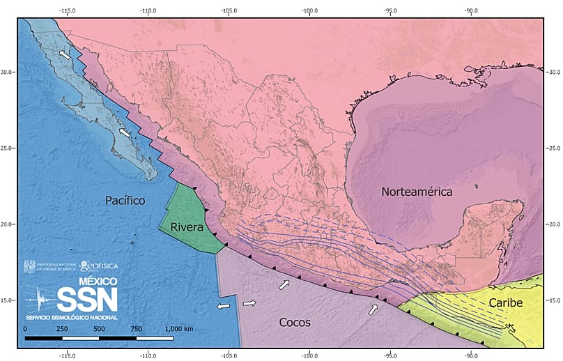 Placas tectónicas de México