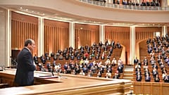 Egyptian President Abdel Fattah el-Sisi is sworn in for a third term at parliament in Egypt’s New Administrative Capital, 2 April 2024.