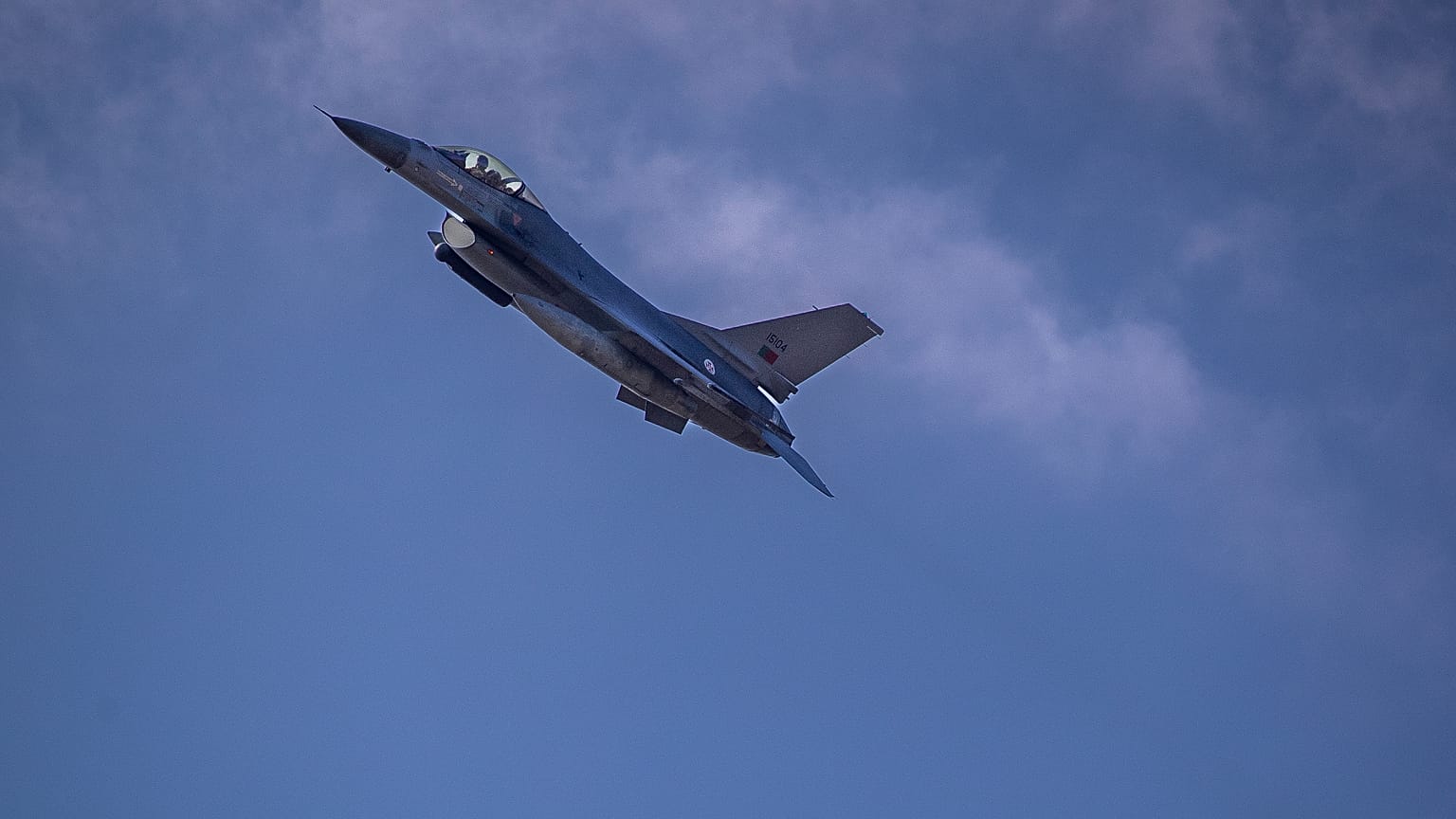 A Portuguese Army F-16 fighter jet takes part in a Lithuanian-Polish Brave Griffin 24/II military exercise, 2024.