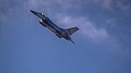 A Portuguese Army F-16 fighter jet takes part in a Lithuanian-Polish Brave Griffin 24/II military exercise, 2024.