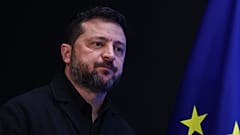 Ο πρόεδρος της Ουκρανίας Βολοντίμιρ Ζελένσκι στη σύνοδο κορυφής της ΕΕ στις Βρυξέλλες, Παρασκευή 16 Οκτωβρίου 2026.
