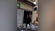 French shopkeepers fight looters