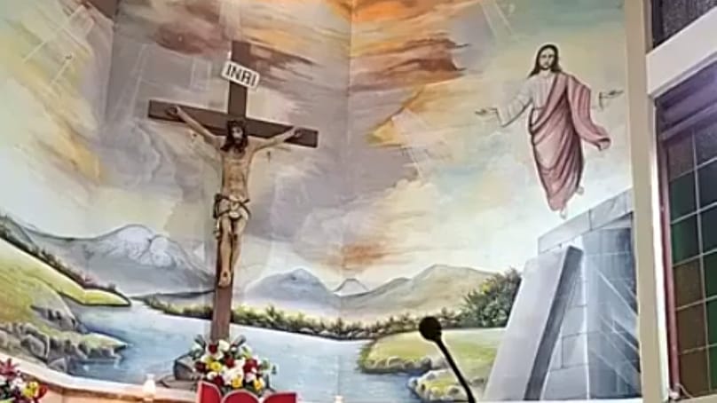 Kreuz an der Wand 