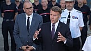 Emmanuel Macron et Laurent Nuñez à Bordeaux, le 27 juillet 2026.