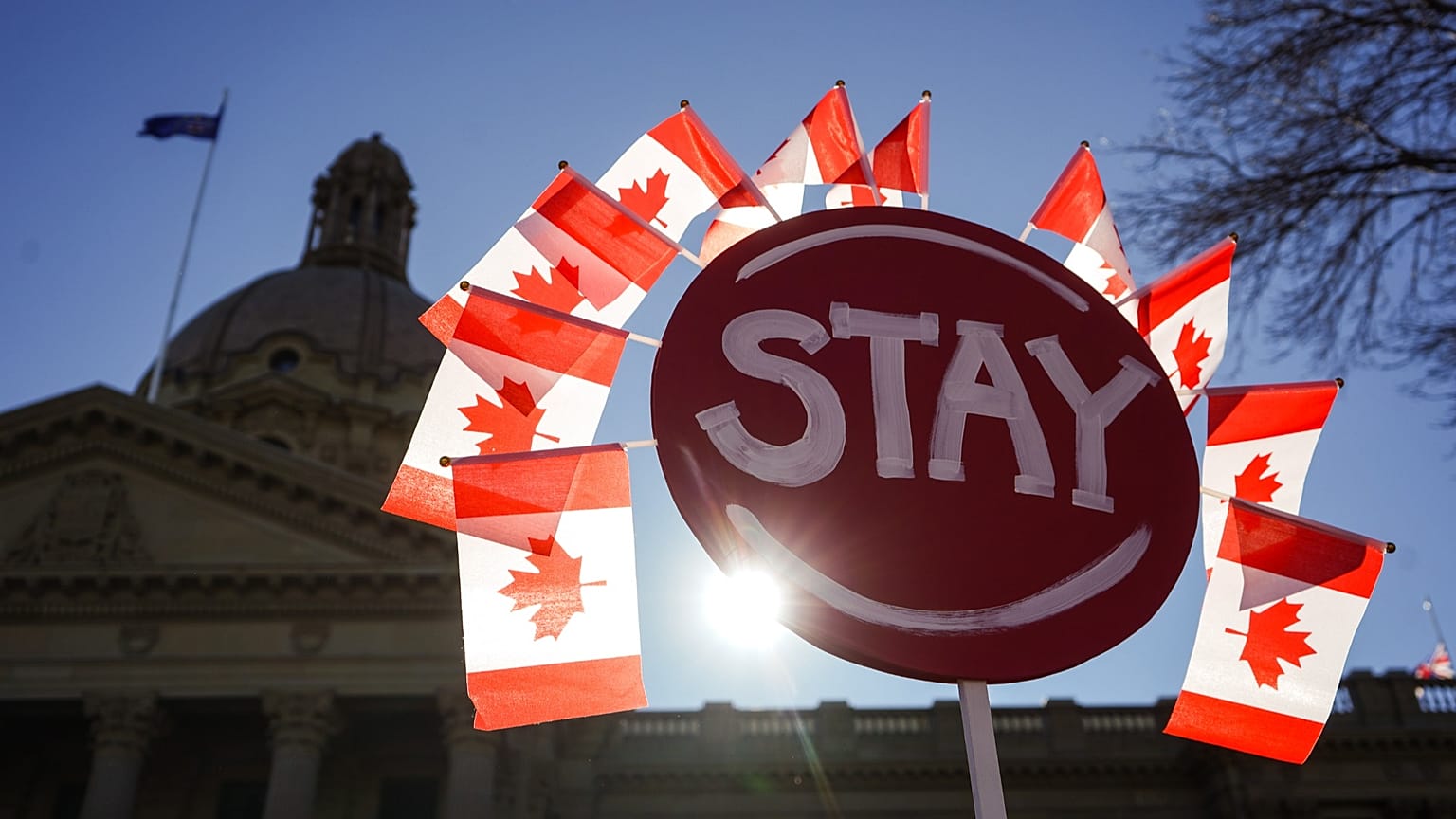 A pro-Canada rally in Edmonton, 18 October, 2026