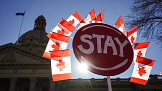 A pro-Canada rally in Edmonton, 18 October, 2026