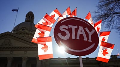 Kanada-párti tüntetés Edmontonban, 2026. október 18-án
