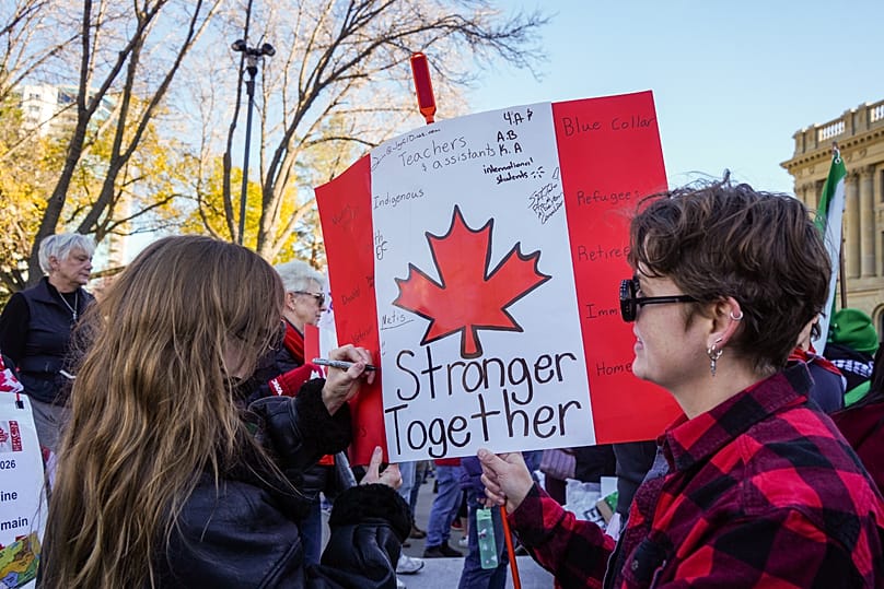 A pro-Canada rally in Edmonton, 18 October, 2026