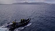 Frontex officers from the Italian Guardia Di Finanza OPV Osum patrol by speedboat on the Aegean Sea near Heraklion, 16 February, 2026