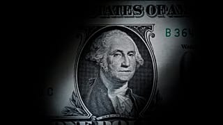 George Washington arcképe látható egy amerikai egydolláros bankjegyen