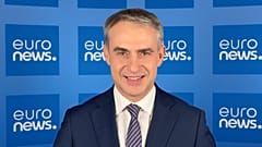 Krzysztof Gawkowski, en el plató de 'Euronews'