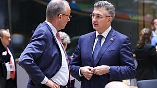 Friedrich MERZ (chanceler federal, Alemanha), Andrej PLENKOVIĆ (primeiro-ministro, Croácia)