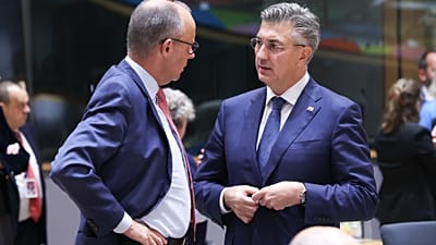 Friedrich MERZ (chanceler federal, Alemanha), Andrej PLENKOVIĆ (primeiro-ministro, Croácia)
